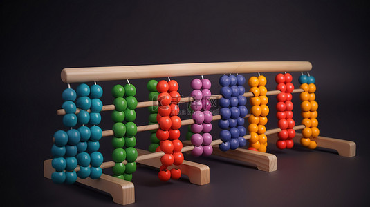 各种色彩鲜艳的 3D 木制算盘系列