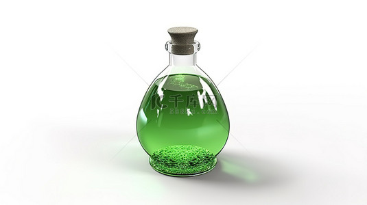 爱心瓶子背景图片_3d 渲染孤立的白色背景瓶与药水