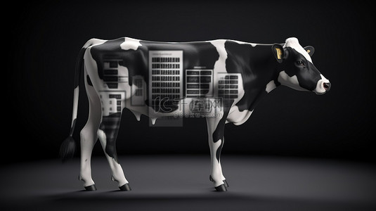 3d 渲染中的条形码牛