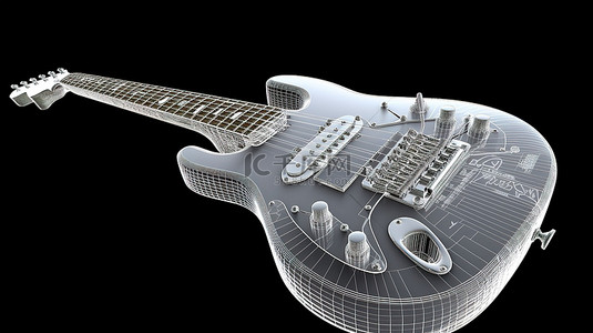 电吉他琴体及接线结构3D模型