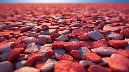 以 3D 渲染的纹理红色浮石地面