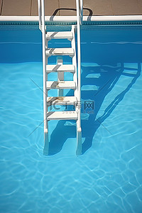 狗狗跳水背景图片_带梯子和跳水平台的游泳池
