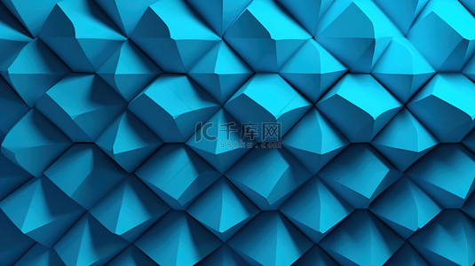 现代背景的蓝色几何图案的未来派 3D 插图