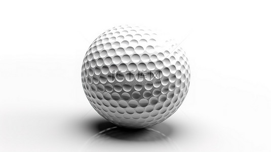 白色背景下高尔夫球的 3d 渲染