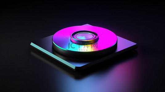 转动的磁盘背景图片_白色背景上高级存储磁盘接口的 3D 渲染