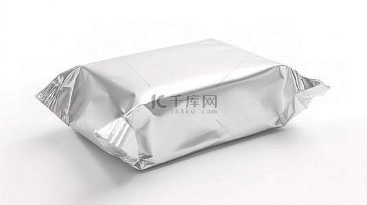 铝箔包装模型数字白色 3d 渲染白色背景