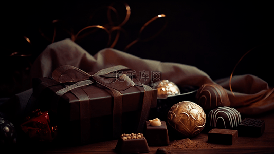 情人节巧克力背景背景图片_礼盒巧克力背景