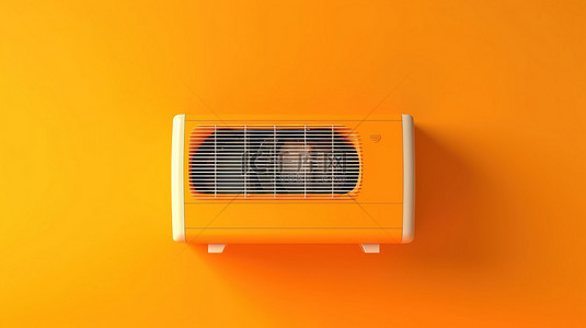 夏季地毯背景图片_空调机组的 3D 渲染，具有充满活力的橙色和黄色夏季模拟背景