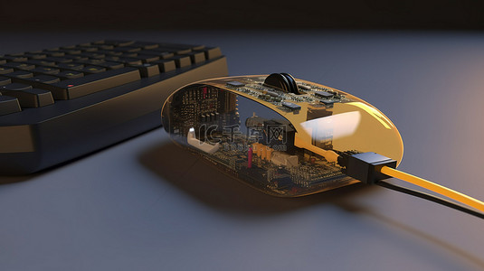 螺丝刀背景图片_数字集成螺丝刀和电脑鼠标连接的 3D 渲染