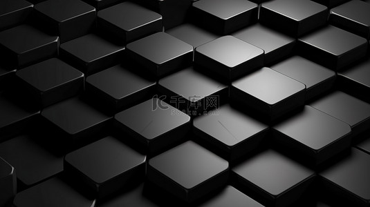 黑色六角形背景的 3d 呈现器