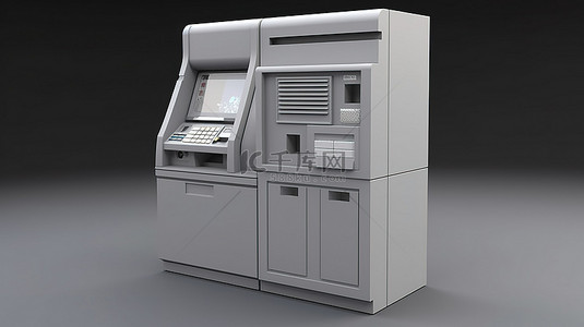 3d 中的 atm 和信用卡或借记卡使用剪切路径渲染