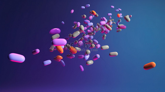 癌症治疗手段背景图片_充满活力的 3D 平板电脑在郁郁葱葱的紫色背景下翱翔，提供一剂治疗剂