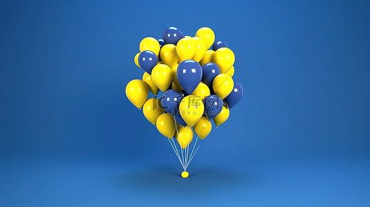 社交媒体气球符号的 3D 渲染，带有 facebook 反应表情符号，如蓝色背景上的图标