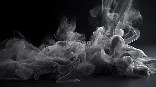 微信首图浅色背景图片_3D 渲染的黑暗场景中充满烟雾的氛围