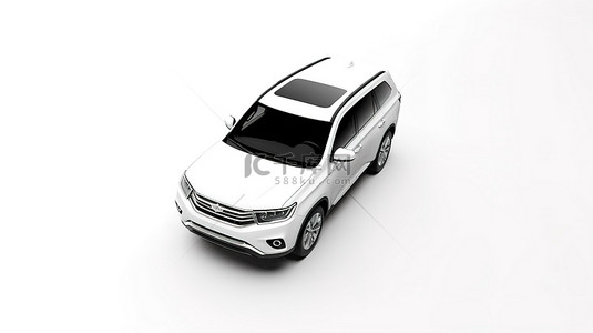 适合大家庭的高端 7 座 SUV 白色背景 3D 插图
