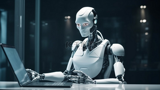 机械科幻背景图片_机器人电脑未来背景