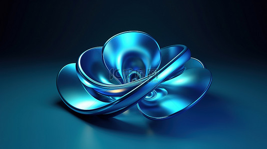 金色图形背景图片_抽象几何设计的蓝色浮动3D渲染