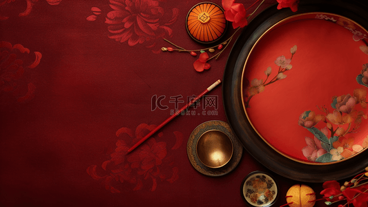 中国传统节日文化背景图片_丝绸刺绣中国风格节日广告背景
