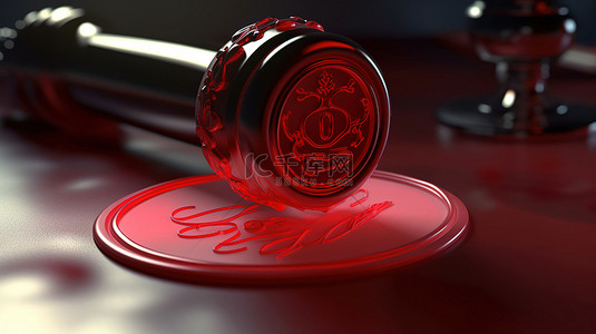 用于 Discord 社交媒体签名的皇家批准蜡封的 3D 插图