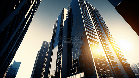 长沙方言背景图片_建筑商业大楼反光