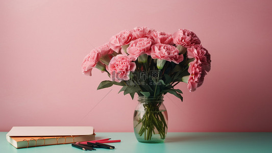 粉色花卉背景图片_鲜花母亲节节日背景