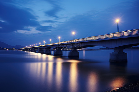 都市大桥背景图片_黄昏的明天光桥