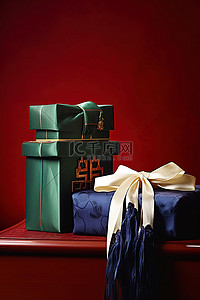 礼中秋背景图片_两个礼盒和一份礼物