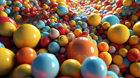 半球背景背景图片_彩色球管和半球的充满活力的 3D 插图