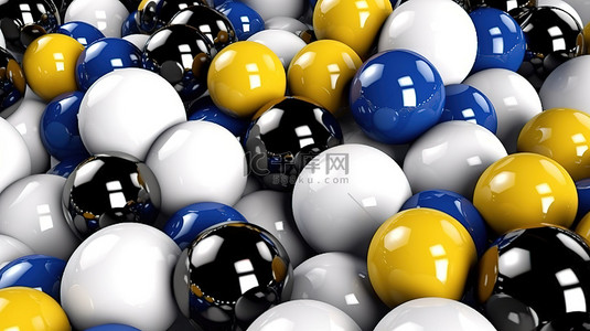 多彩多姿的球体的集合现代艺术渲染3D图形设计