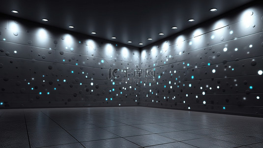灰墙壁背景图片_3d 渲染中的照明地板和墙壁