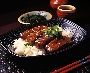 吃饭用筷子背景图片_筷子与猪肉