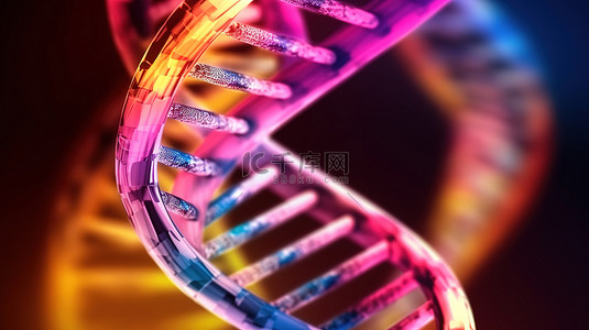 分子dna背景图片_DNA 螺旋和基因编辑通过 3D 渲染探索基因工程的概念