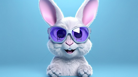 搞笑的 3D 兔子描绘