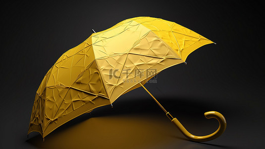 黄色表面3D雨伞