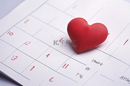 情人节在日历上写着“我爱你”