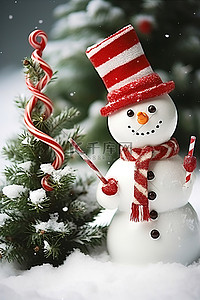 圣诞节背景图片_一個雪人