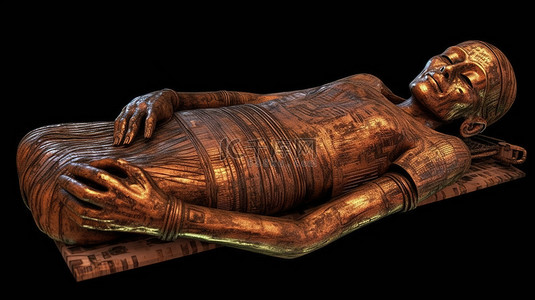 埃及背景图片_通过 3D 渲染使古埃及木乃伊栩栩如生