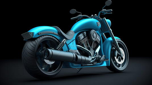 蓝色的摩托车背景图片_灰色背景 3D 插图中的两座蓝色城市运动摩托车