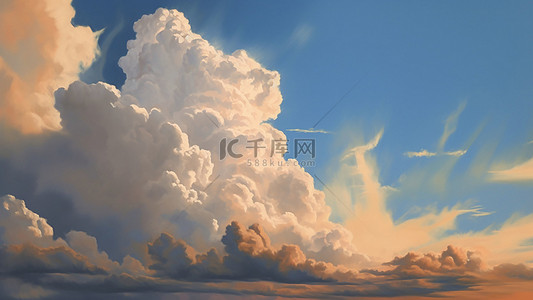 太阳天空白云背景图片_天空云朵云层橙色