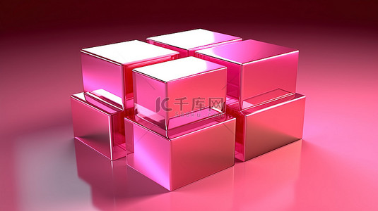 3d 抽象粉红色立方体设计