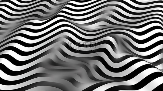 黑色的线条背景图片_几何波无缝图案单色背景上无尽的时尚纹理