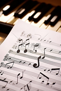 钢琴演奏节目单背景图片_音乐钢琴高音音符和乐谱
