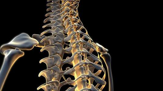 身体结构人体背景图片_脊柱结构的白色背景 3D 渲染