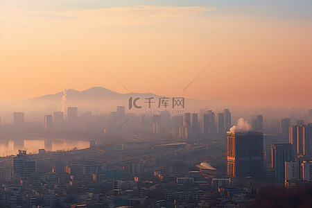 上海延时拍摄背景图片_首尔的污染延时拍摄
