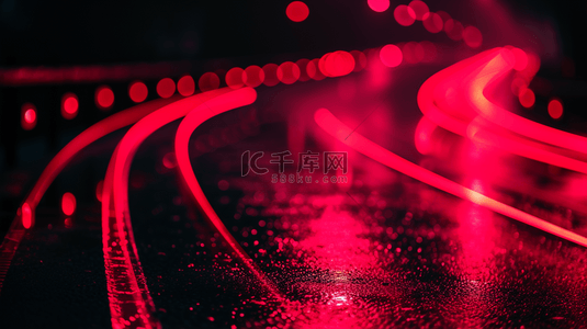 夜晚山路上红色灯光线条流线纹理的背景12