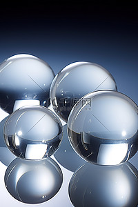 透明玻璃球背景图片_平坦表面上的透明玻璃球