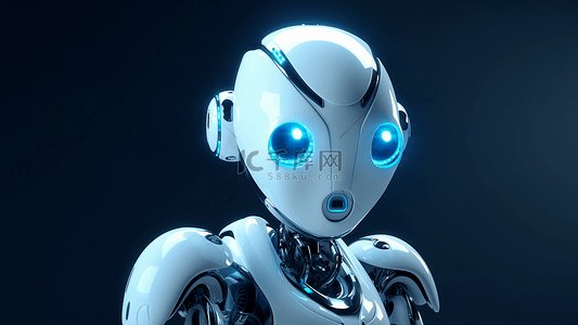机器人智能机器白色机器人背景