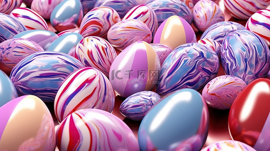 圣诞篮子背景图片_3d 渲染抽象复活节彩蛋背景