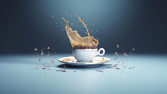 饮料海报背景图片_咖啡饮品杯子渐变白色