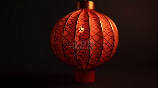 中国新年主题 3D 渲染灯笼或中国灯笼，用于庆祝和设计